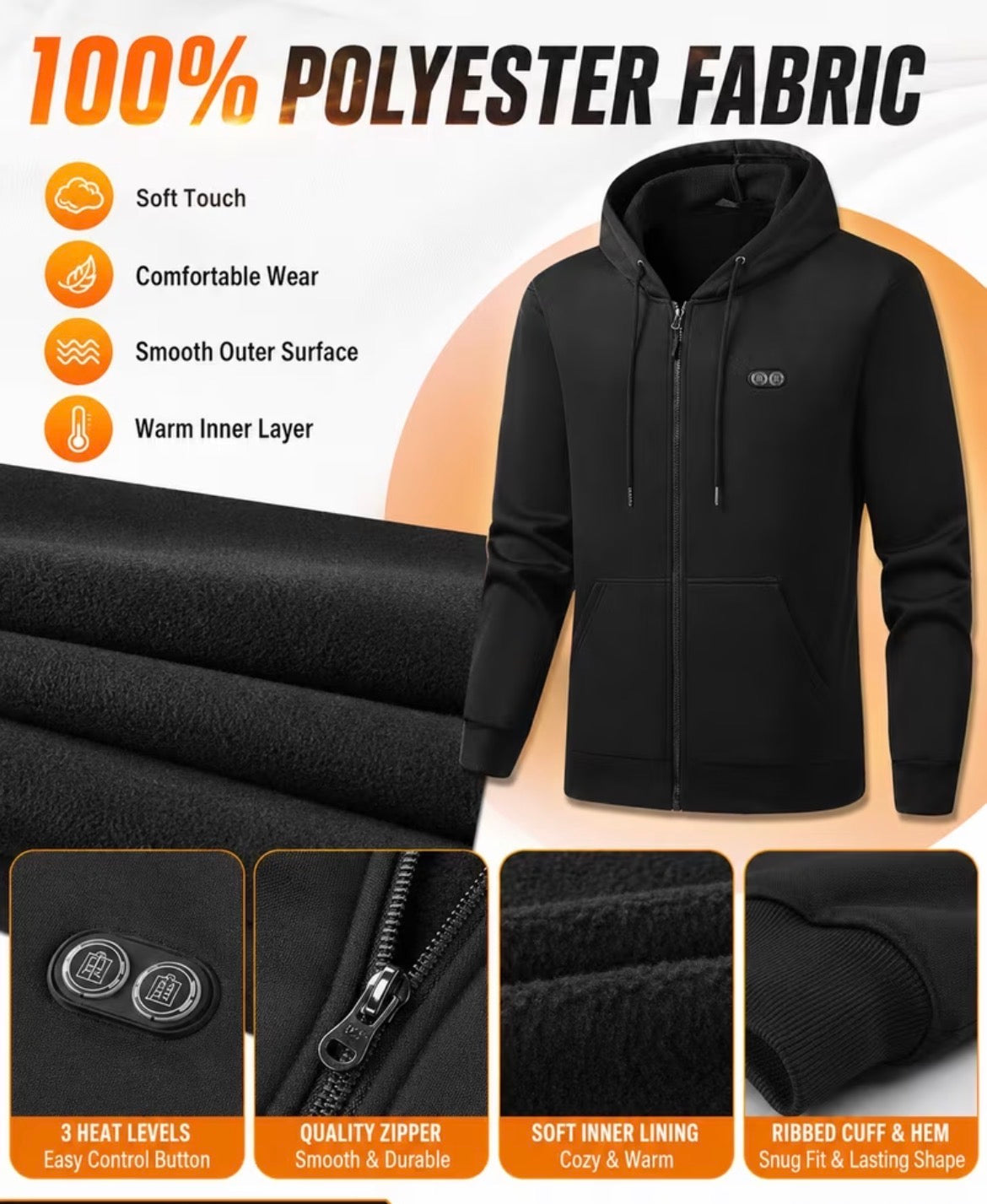 Heated Electric Powered Hoodie
