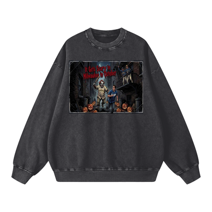It Gets Scary In Milwaukee In October Baseball Graphic Tshirt