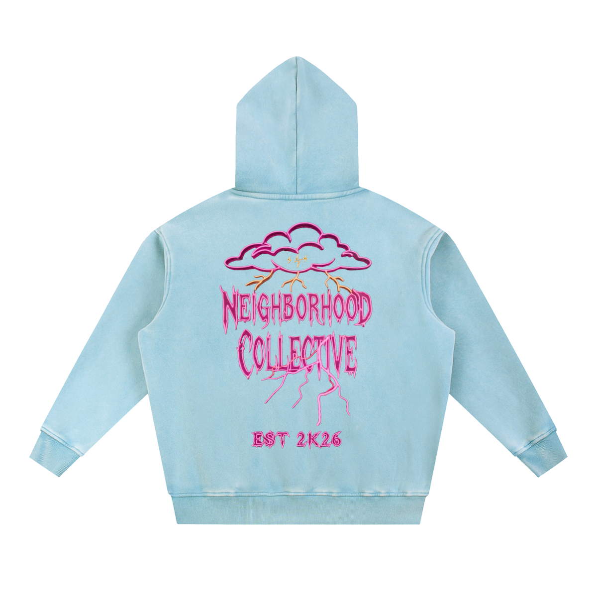 Neighborhood Collection Storm Cloud Sweater Snow Wash Hoodie