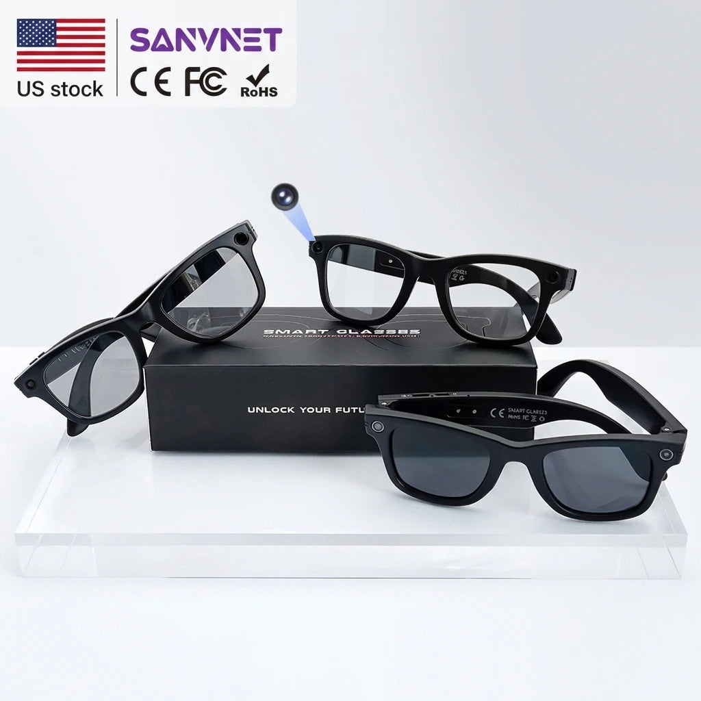 2026 SANVNET GS4 MAX AI Smart Glasses 8MP HD Camera 1080P Video Recording Sunglasses Chatgpt AI Translation BT Audio Eyewear