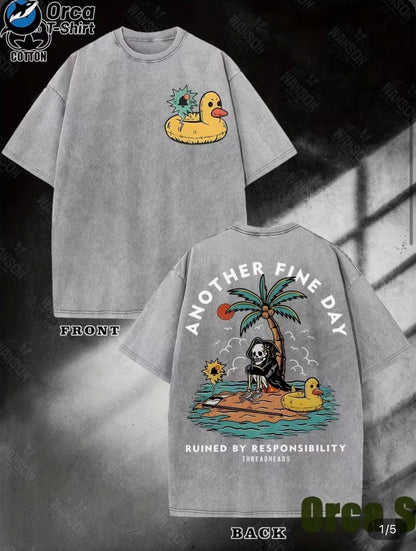 Grim Reaper Grey Graphic Tee
