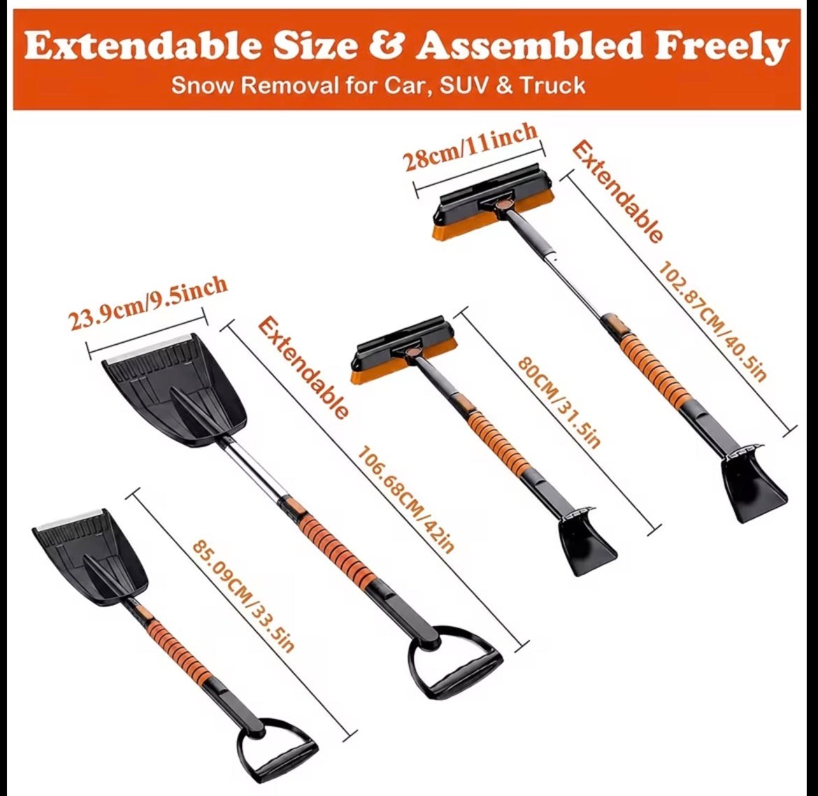 8 in 1 Snow Brush/Shovel Set