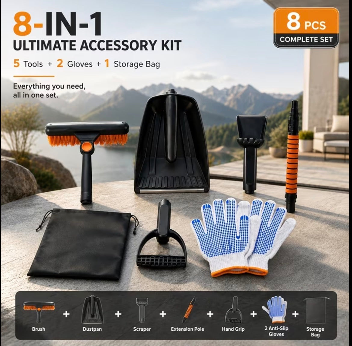 8 in 1 Snow Brush/Shovel Set