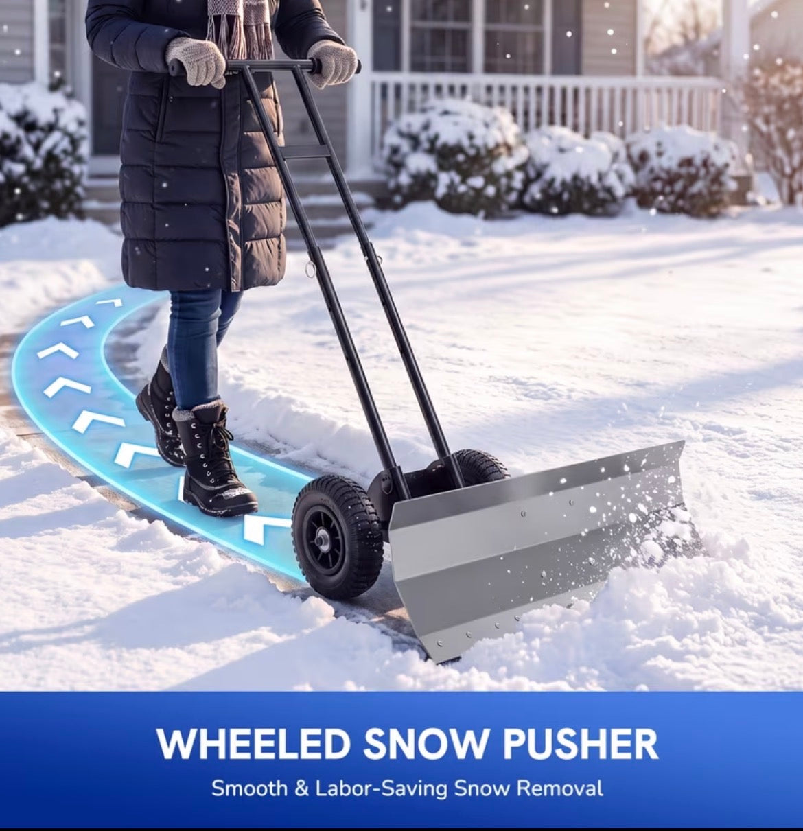 2 Wheel Heavy Duty Snow Shovel