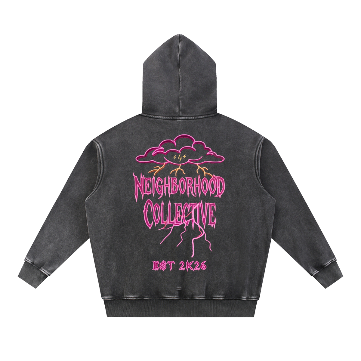 Neighborhood Collection Storm Cloud Sweater Snow Wash Hoodie