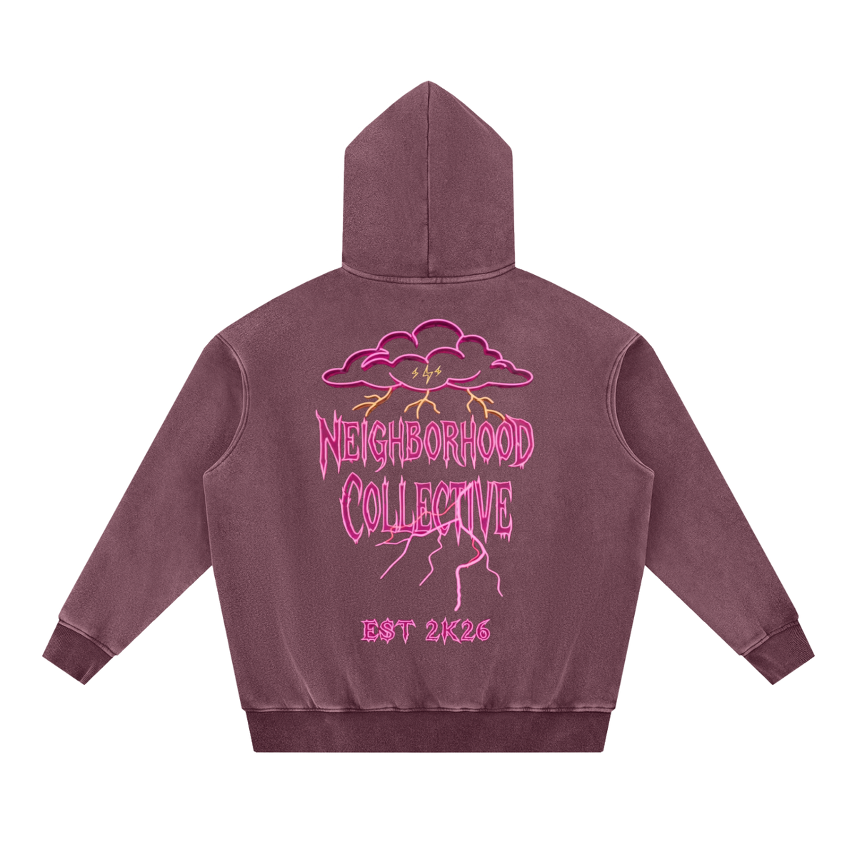 Neighborhood Collection Storm Cloud Sweater Snow Wash Hoodie